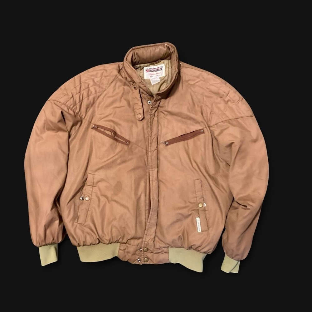 Windbreaker brand true vintage bomber jacket packable hood L/23.5